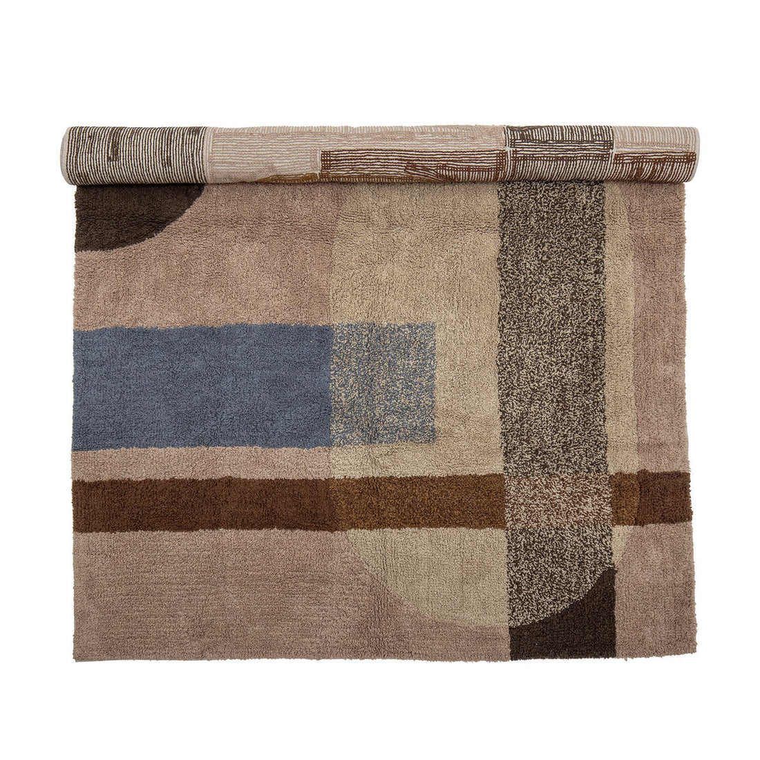 Bloomingville Zofia Tæppe, Brun, Bomuld L200xB140 cm - Bloomingville - DesignGaragen.dk