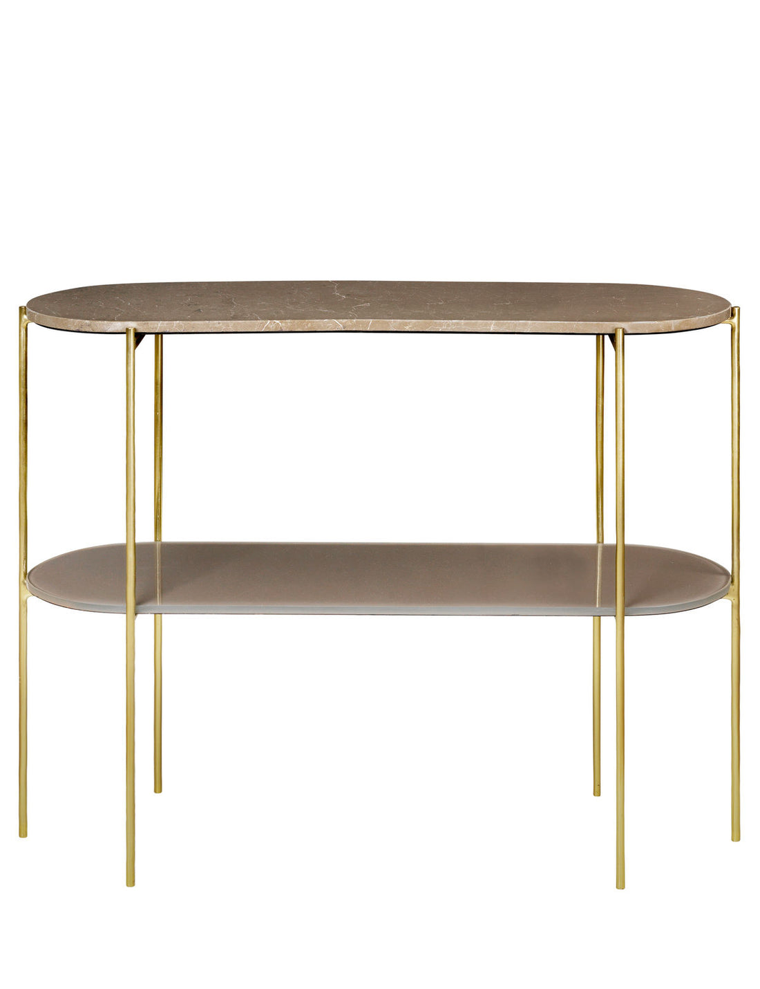 Mysig Living Laura Console Marbletable - Toffee Brown med mässingsbas