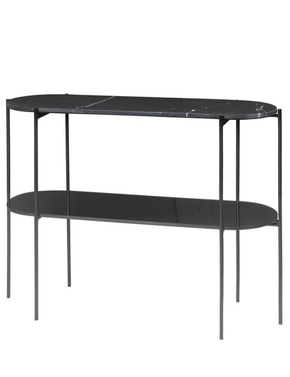 Mysig Living Laura Console Marbletable - noir med svart pulverbas