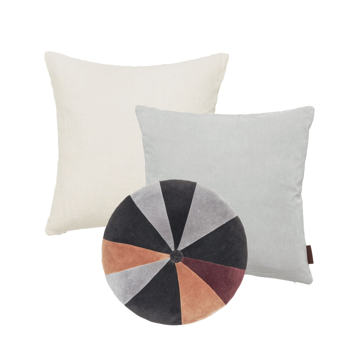 Mysigt levande Rosie Patchwork Velvet Cushion - Noir, Granit