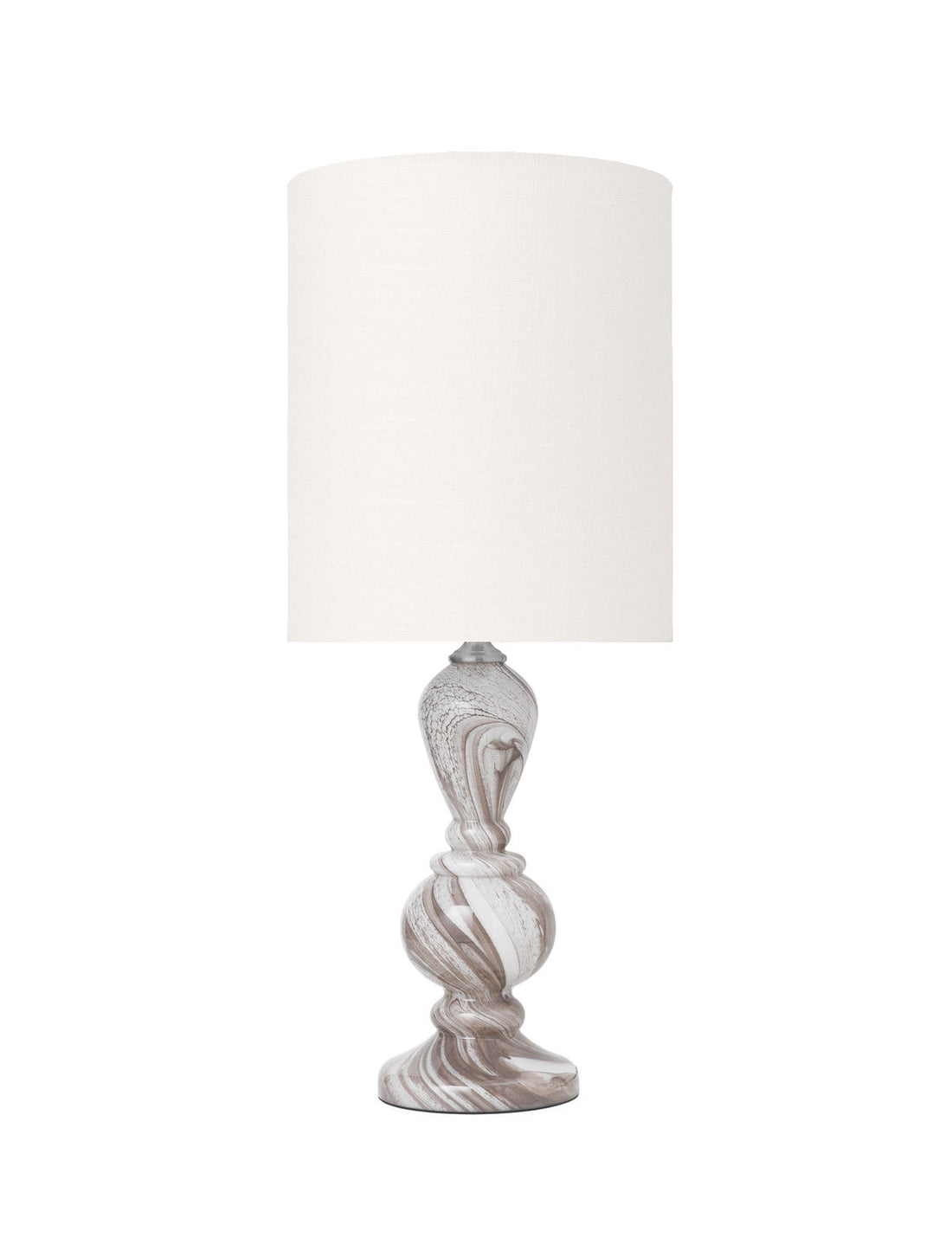 Mysigt Living Christine Glass Lamp - Taupe Swirl W. Gertrud elfenben skugga