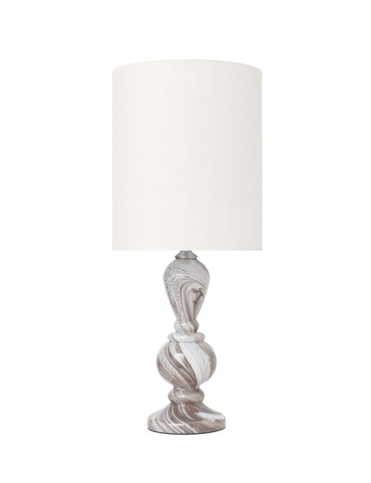 Mysigt Living Christine Glass Lamp - Taupe Swirl W. Gertrud elfenben skugga