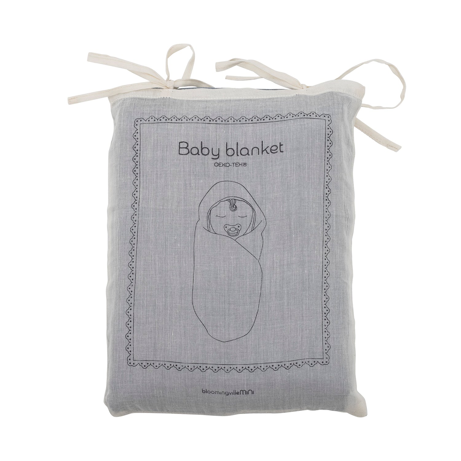 BLOOMINGVILLE MINI - Muslin Tæppe, Blå, Bomuld OEKO-TEX® - BLOOMINGVILLE MINI - DesignGaragen.dk