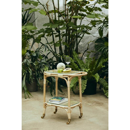 Nordal Bali Rolling Table / Bar Table in Rattan - 73x43 cm - Natur