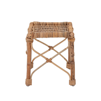 BLOOMINGVILLE MINI Alberta Fodskammel, Natur, Rattan - L36xH28,5xW25,5 cm - DesignGaragen.dk.