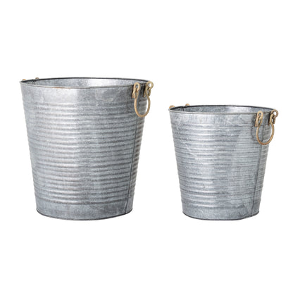Evar Urtepotteskjuler, Grå, Metal - D40xH40/D50xH50 cm, Set of 2 - BLOOMINGVILLE - DesignGaragen.dk