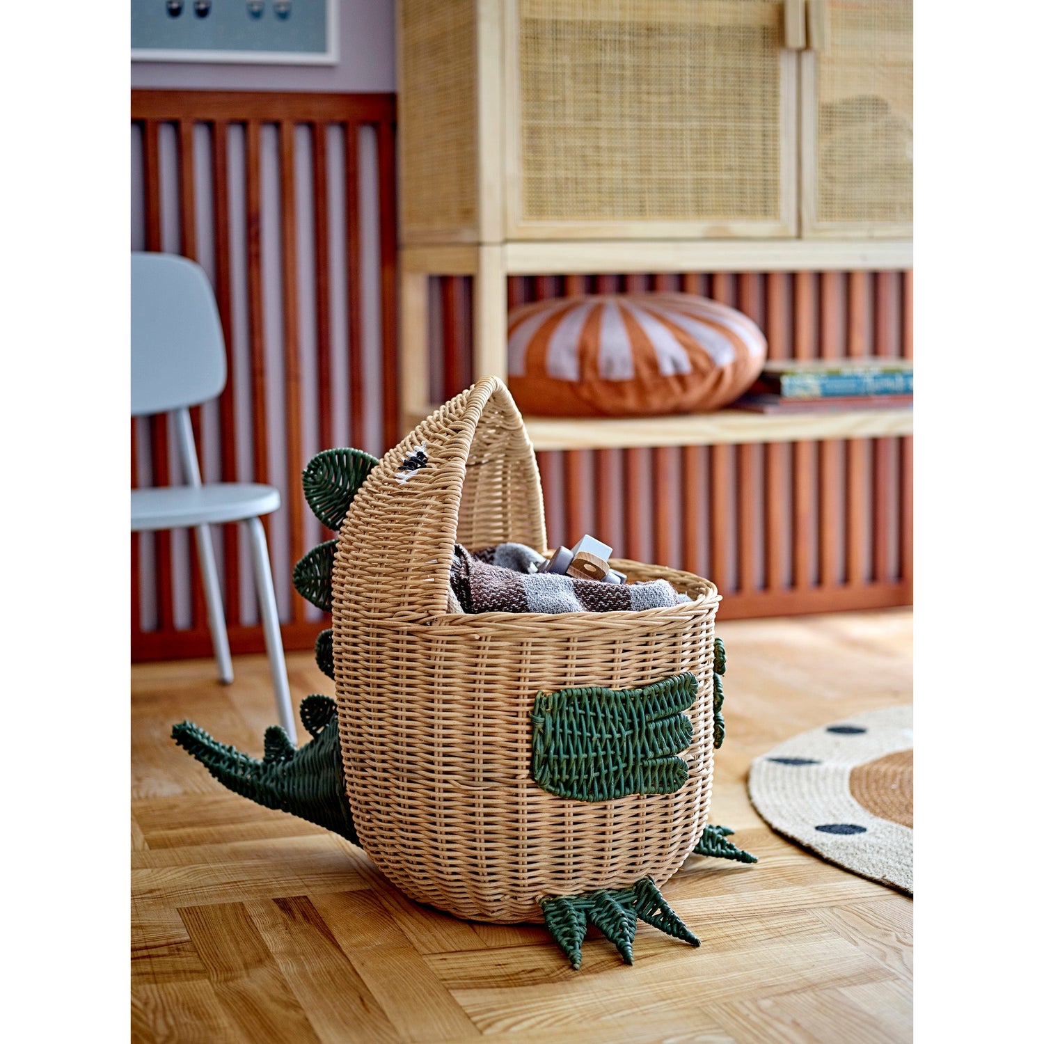 Eddi Kurv, Natur, Rattan - L57xH48xW37 cm - BLOOMINGVILLE MINI - DesignGaragen.dk
