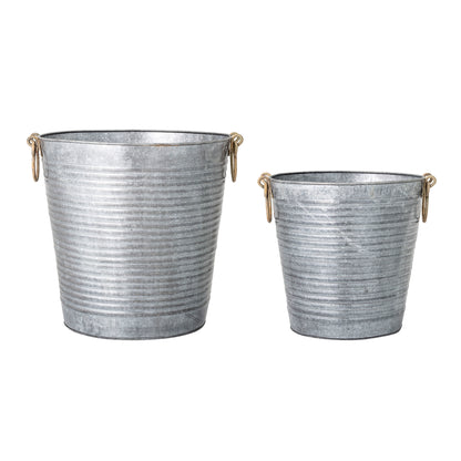 Evar Urtepotteskjuler, Grå, Metal - D40xH40/D50xH50 cm, Set of 2 - BLOOMINGVILLE - DesignGaragen.dk