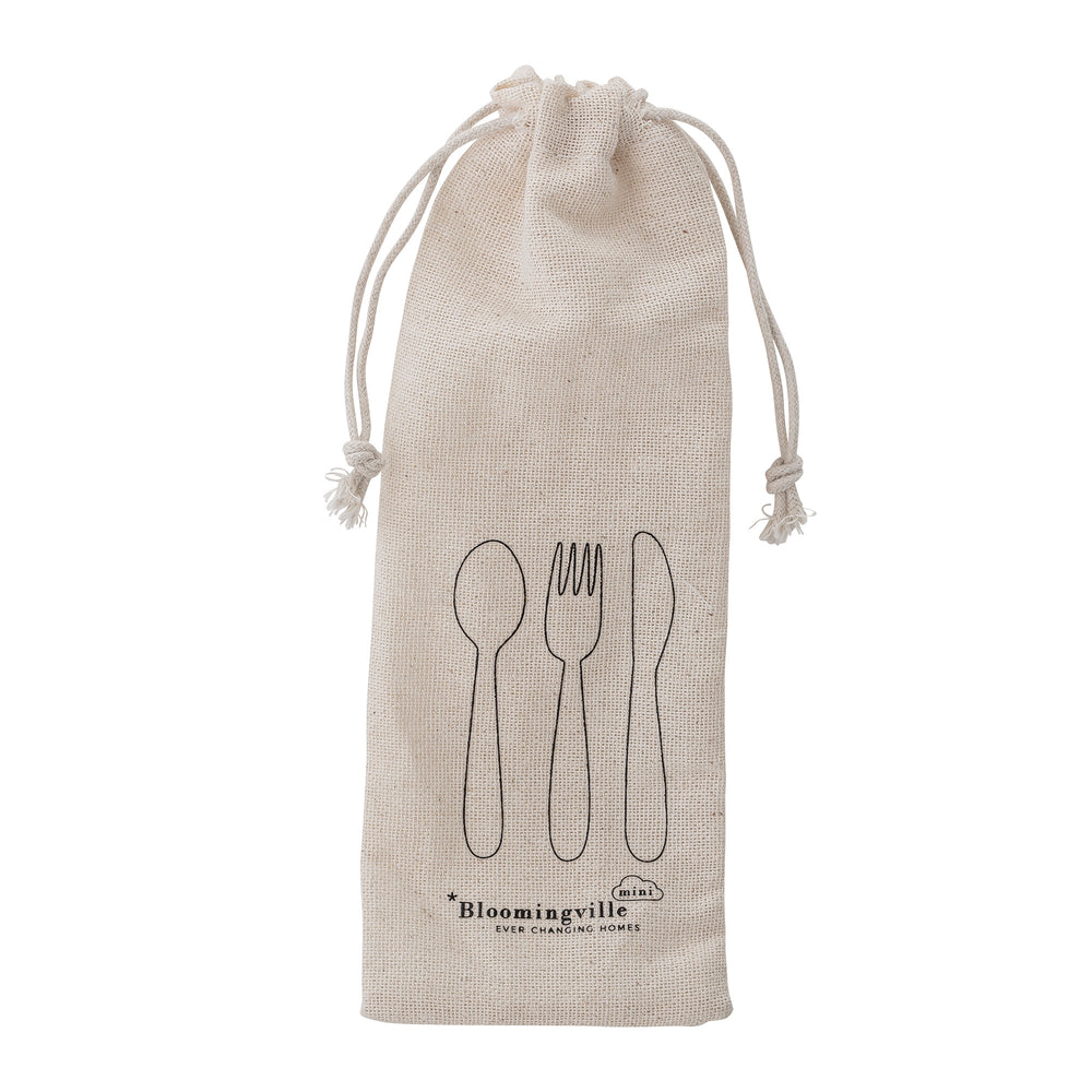 BLOOMINGVILLE MINI Ally Bestik, Sort, Rustfri Stål - L17xH0,5xW3,5 cm, Set - DesignGaragen.dk.