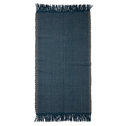 BLOOMINGVILLE MINI Yuliyana Tæppe, Blå, Bomuld - L160xW80 cm - DesignGaragen.dk.