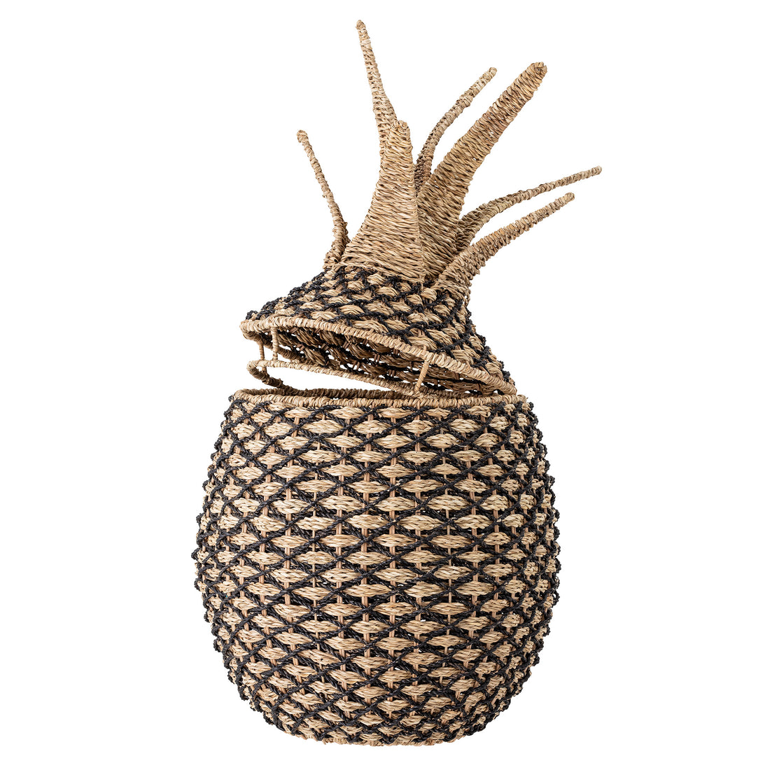 BLOOMINGVILLE MINI Rosamaj Kurv m/Låg, Sort, Pandan - D40xH80 cm - DesignGaragen.dk.