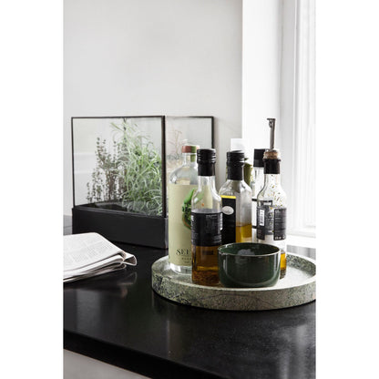 Fack, poli, grön marmor Ø30