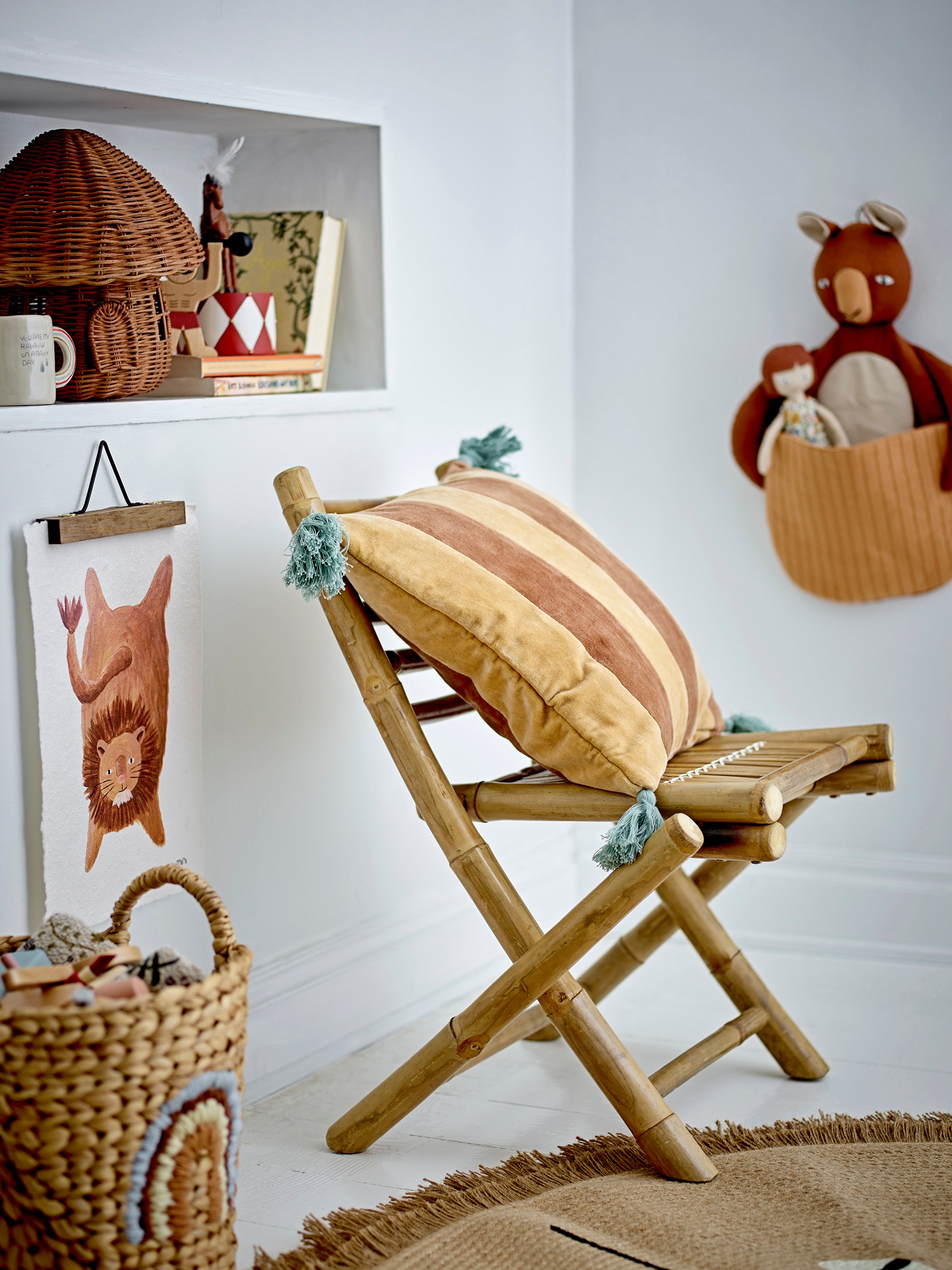 BLOOMINGVILLE MINI - Toto Kurv til væg, Brun, Hør - BLOOMINGVILLE MINI - DesignGaragen.dk