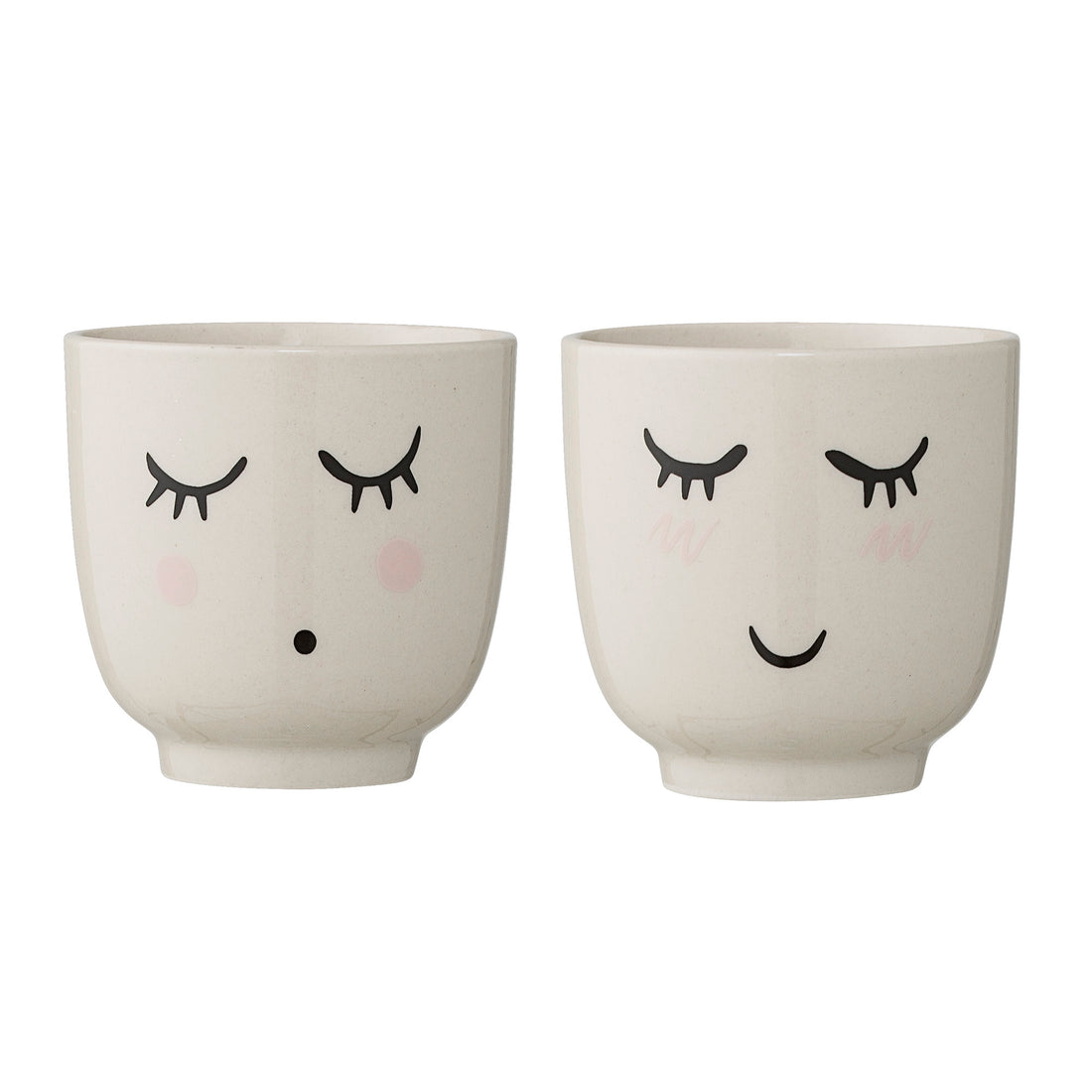 BLOOMINGVILLE MINI Smilla Kop, Hvid, Stentøj - D7xH7 cm, 2 assort. - DesignGaragen.dk.