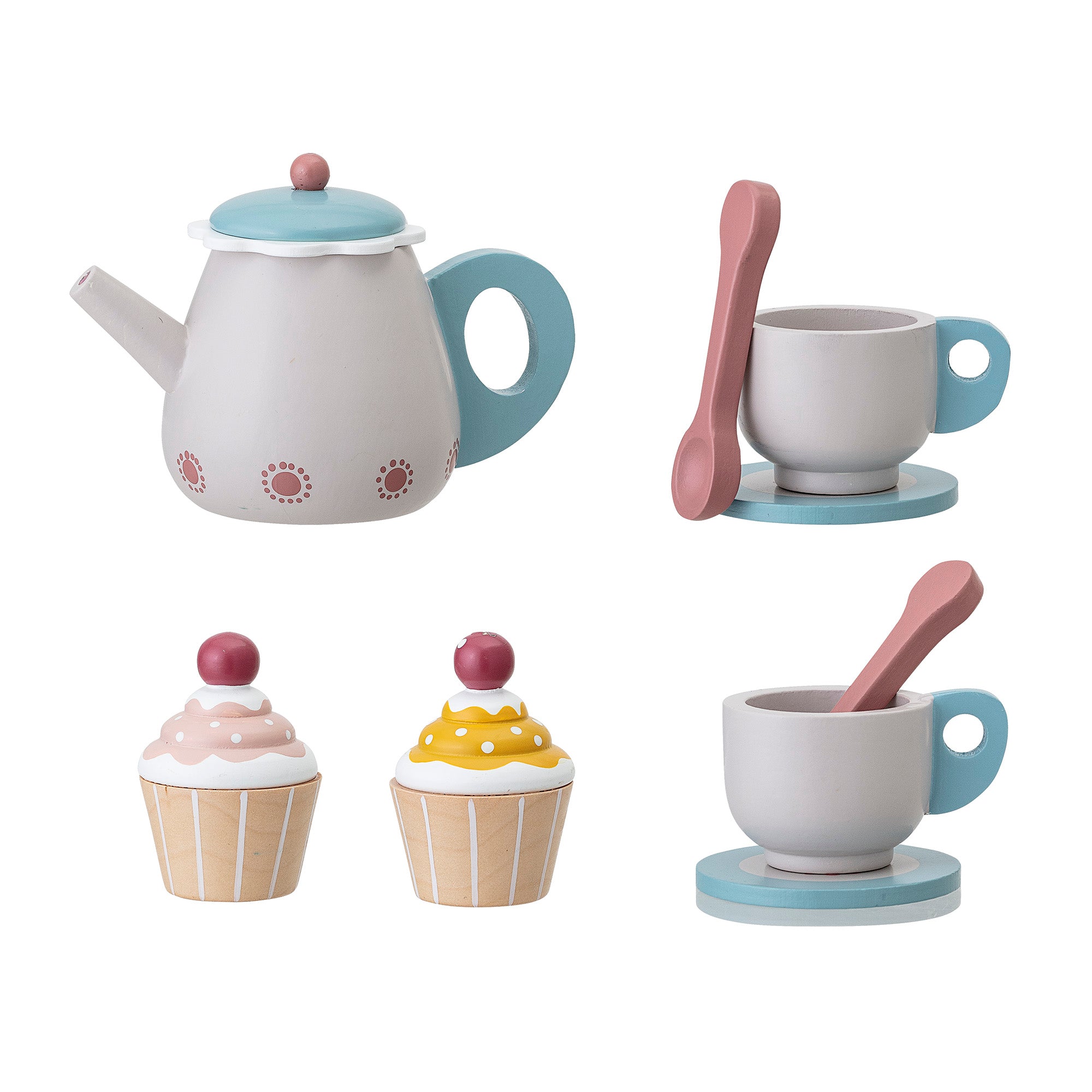 BLOOMINGVILLE MINI Gentrim Legetøjsmad, Grå, Krydsfiner - L21xH10xW15,5 cm, Set of 8 - DesignGaragen.dk.