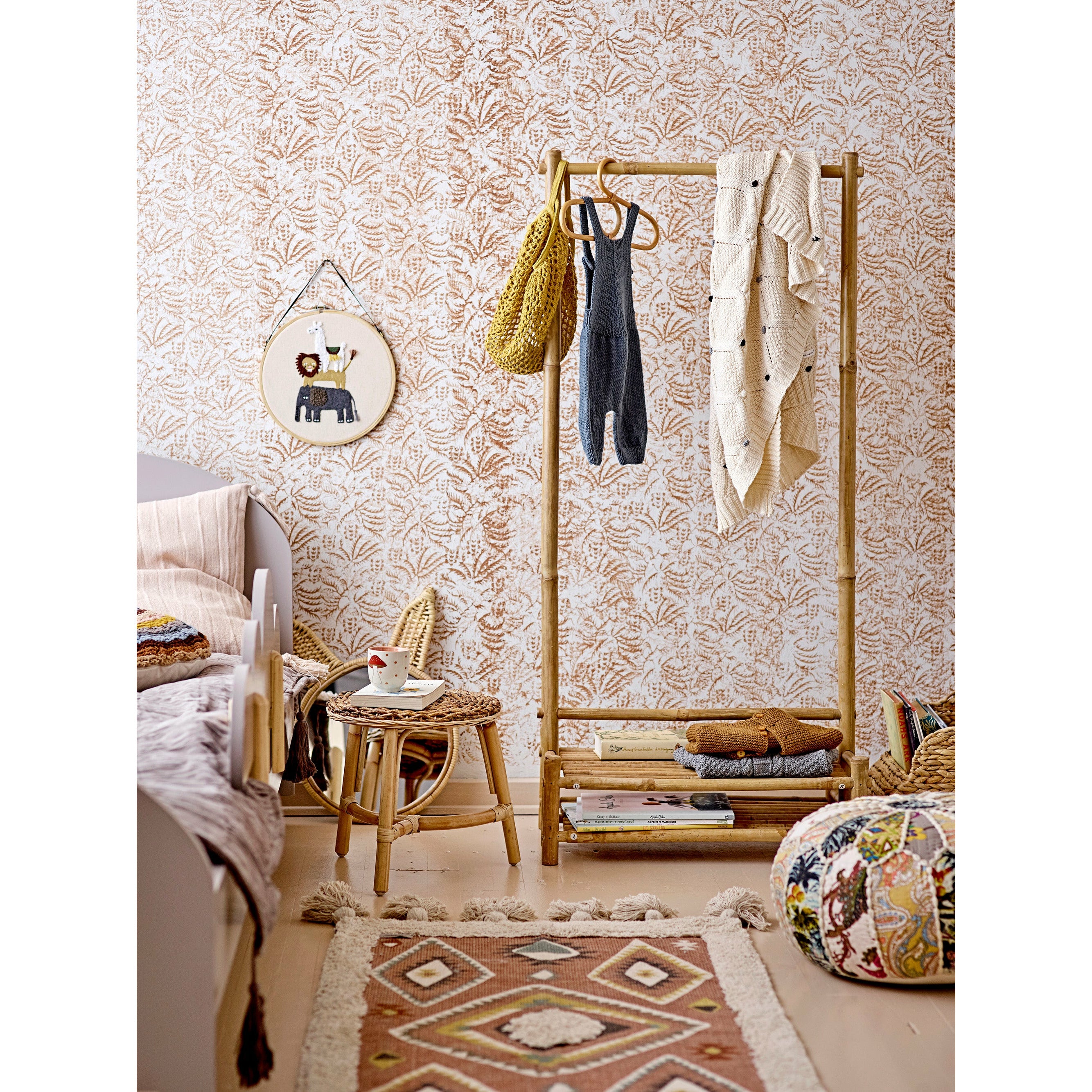 BLOOMINGVILLE MINI Lutz Tæppe, Brun, Bomuld - L120xW65 cm - DesignGaragen.dk.