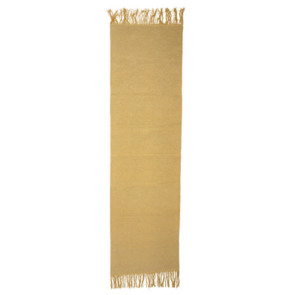 BLOOMINGVILLE MINI Lisbeth Tæppe, Gul, Bomuld - L240xW70 cm - DesignGaragen.dk.